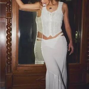 Free People White Maxi Skirt